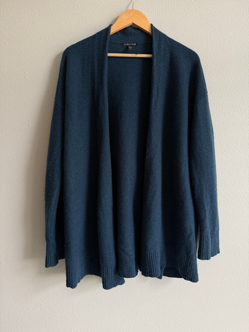 Eileen Fisher Teal 100% Cashmere Cardigan Size Large